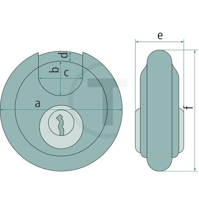 Discus hangslot 70 mm, beugel Ø 10 mm, beugelbreedte 19,5 mm
