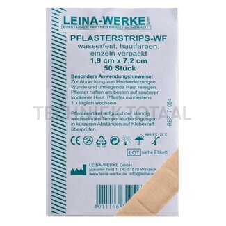Pleisterstrips WF navulverpakking waterbestendig, huidskleur, per stuk verpakt - 50 stuks