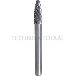 KS Tools HM freesstift met boog, vorm F, 6 mm - D1 6 mm, D2 6 mm, L1 61,0 mm