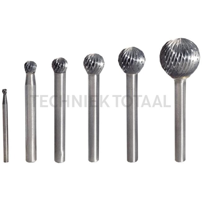 KS Tools HM freesstift, kogel, vorm D, 3,0 mm - D1 3,0 mm, D2 3,0 mm, L1 38,5 mm