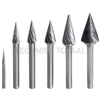 KS Tools HM freesstift spitskegel, vorm M, 10,0 m - D1 10,0 mm, D2 6,0 mm, L1 65,0 mm