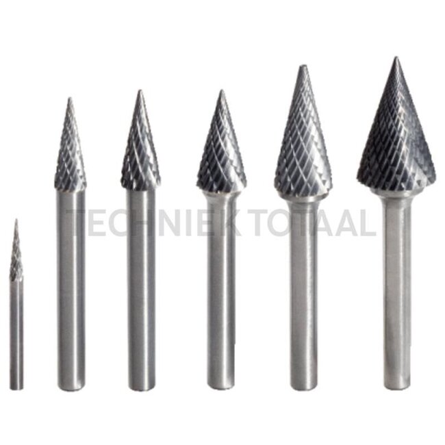 KS Tools HM freesstift spitskegel, vorm M, 12,0 m - D1 12,0 mm, D2 6,0 mm, L1 70,0 mm