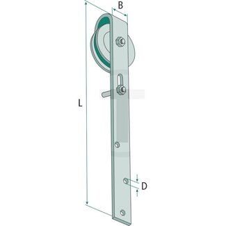 Schuifdeurrol Ø 120 mm, mit Bügel