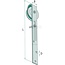 Schuifdeurrol Ø 120 mm, lengte 498 mm, 100 kg, met beugel