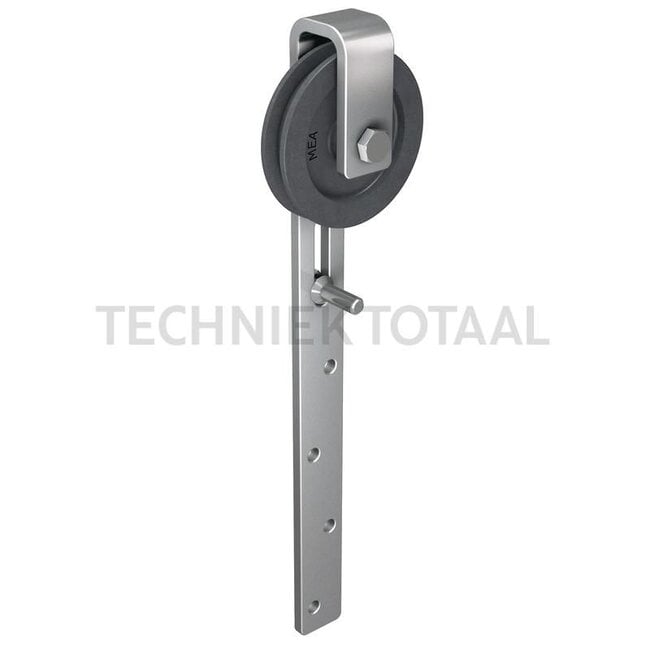 Schuifdeurrol Ø 105 mm, lengte 423 mm, 70 kg, met beugel