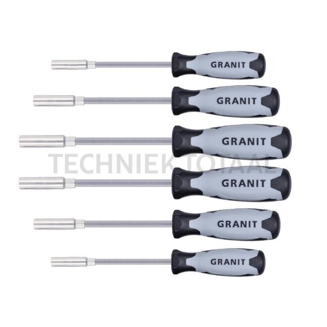 GRANIT BLACK EDITION Screwdriver set, external hexagon 6 pcs.