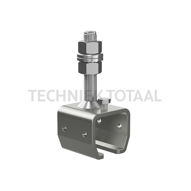 Oversteek mof - 5009041L/16 | Uitvoering: in hoogte verstelbaar | Breedte (mm): 60 | Lengte (mm): 60 | Draad: M16 | Technische gegevens: • Mof H/S verstelbaar nr. 2 <br> • In combinatie met wandconsole of plafondconsole kunnen hoogte-, zij- en wandafstand
