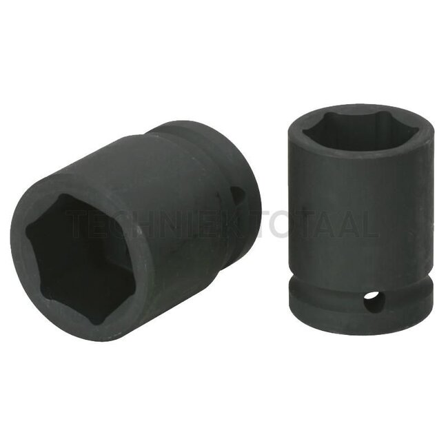 GRANIT BLACK EDITION 1" zeskant krachtdop, kort 36 mm - Sleutelmaat: 36, Uitgang: 1", Lengte 66 mm
