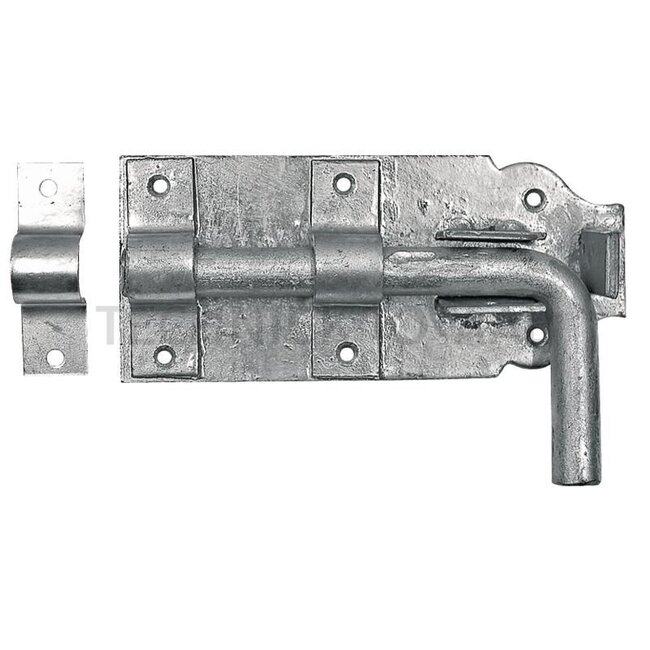 Stable gate latch with latch stop, hot-dip galvanised, lockable, with 14 mm striker
