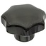 GRANIT Star button DIN 6336 M10, Ø 50 mm, with threaded bush
