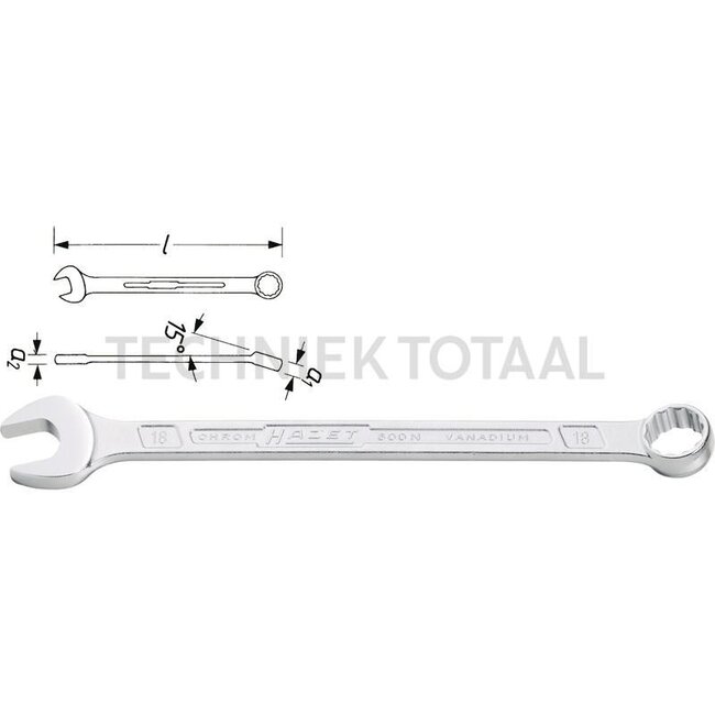 Hazet Combination spanner - 600NA-1.1/8 - 600NA-1.1/8