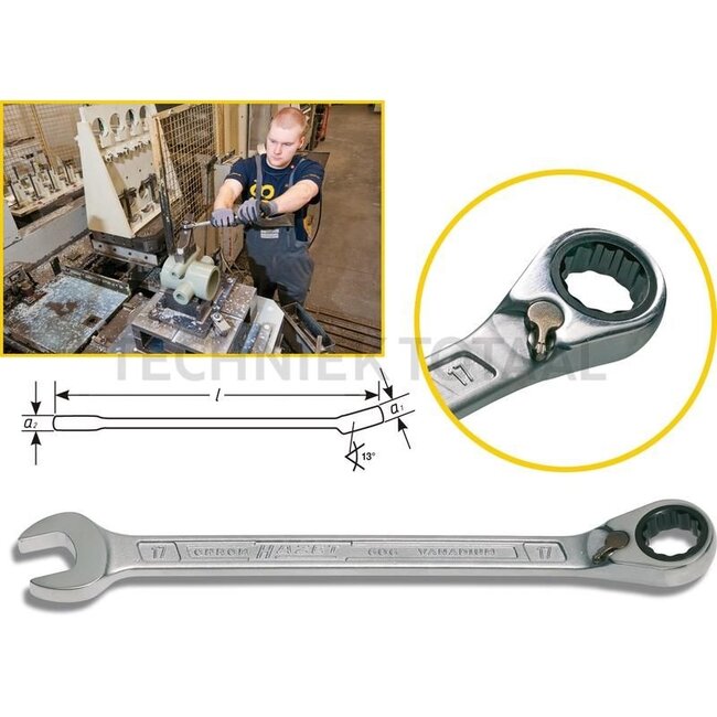 Hazet Combination ratchet spanner - 606-8 - 606-8