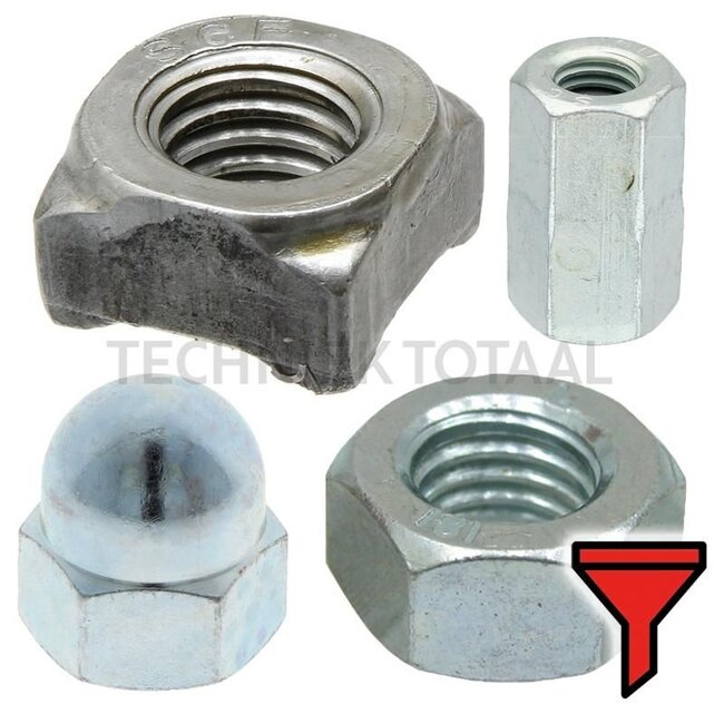 GRANIT Sicherungsmutter M10 x 1,25 mm DIN 985, Schlüsselweite 17 mm, verzinkt