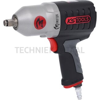 KS Tools High-performance pneumatische slagmoersleutel 1/2", 1.690 Nm, "MONSTER" - Afmetingen 175 x 200 mm