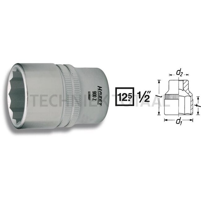 Hazet Socket (12-point) - 900Z-36 - 900Z-36