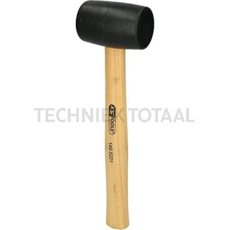 KS Tools Rubber hamer, 700 gram - DIN 5128, mit Hickory-Stiel, Hammerkopf aus hartem Kautschuk