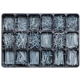 GRANIT BLACK EDITION Assortiment splitpennen verzinkt 1,6 x 32 tot 6,3 x 50 mm - 1351 delig