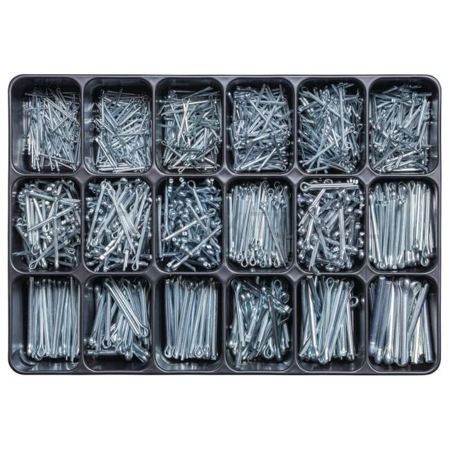 GRANIT BLACK EDITION Split pin assortment galvanized 1,6 x 32 up to 6,3 x 50 mm - 1351 piece