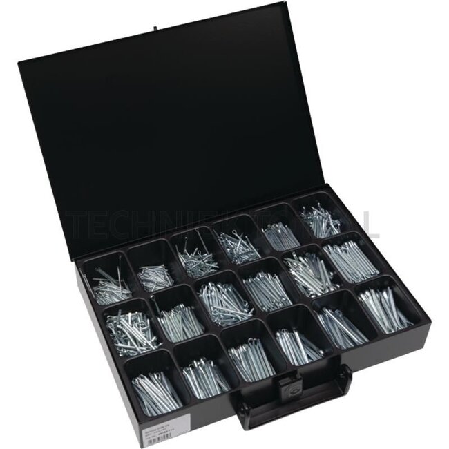 GRANIT BLACK EDITION Split pin assortment galvanized 1,6 x 32 up to 6,3 x 50 mm - 1351 piece