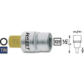 Hazet Dopsleutelbit - Lengte 60 mm, Materiaal: Kling speciaal staal, Sleutelmaat: 4