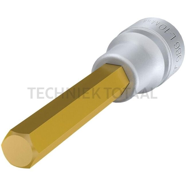 Hazet Screwdriver bit,100 mm, SW10, Ti Square 12.5 mm (1/2 inch), internal hexagonal profile 10 mm - 986L-10 - 986L-10