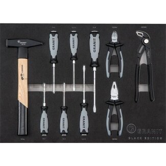 GRANIT BLACK EDITION Insert set, screwdrivers and hammers 10 pcs.