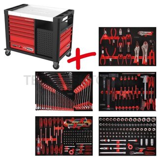 KS Tools Gereedschapswagen P35 inclusief 279 gereedschappen - Kleur: zwart / rood