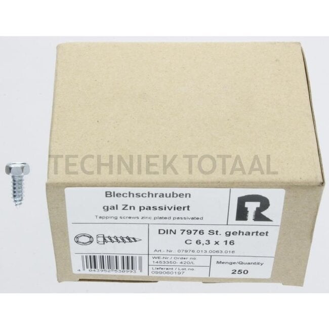 GRANIT Hexagon head bolt M6x16 DIN 7976 - 250 pcs.