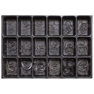 GRANIT BLACK EDITION Assortiment seegerringen binnen 15 x 1 tot 38 x 1,5 mm - 180 delig