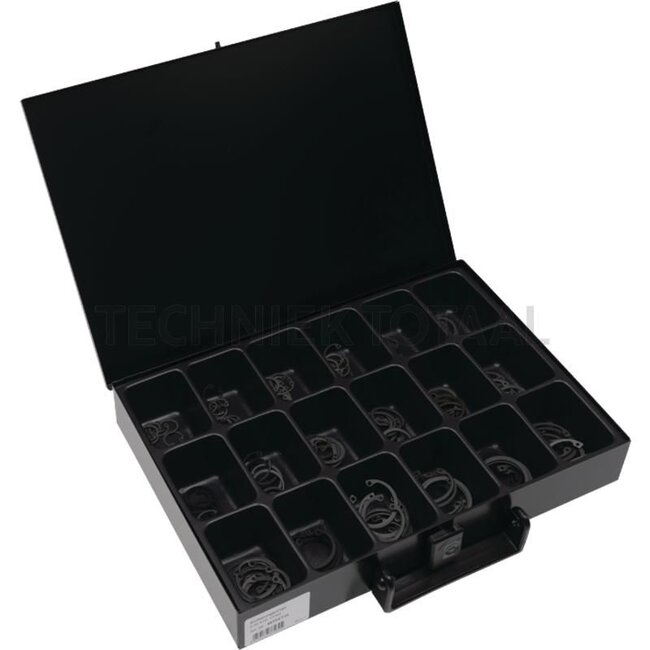 GRANIT BLACK EDITION Assortiment seegerringen binnen 15 x 1 tot 38 x 1,5 mm - 180 delig