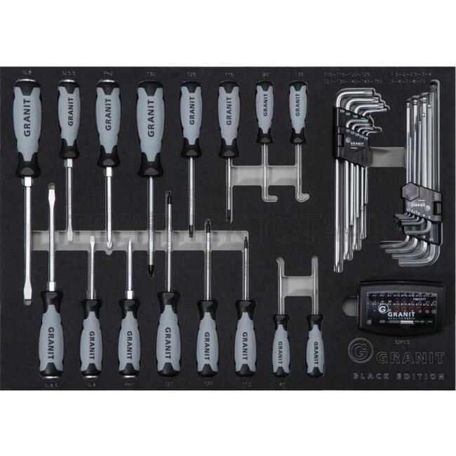 GRANIT BLACK EDITION Insert set, screwdrivers 36 pcs.