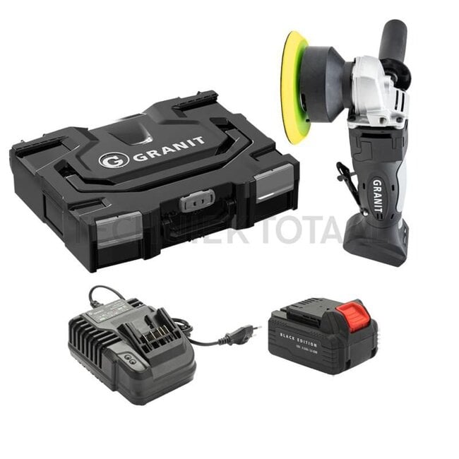 GRANIT BLACK EDITION Cordless polisher set Including 1x 18V 4.0Ah lithium-ion battery and 1x battery charger