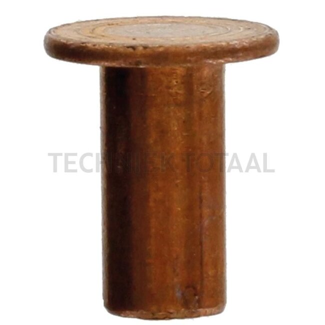 GRANIT copper rivet 5 x 10 mm, 100 pcs - 4877338B 05X10, 1118463, 01118463, 4349303 | Hole Ø: 5 mm | Length: 10 mm | d2: 9,5 mm | K: 1 mm | e: 2,5 mm | Material: Copper | DIN: 7338-B