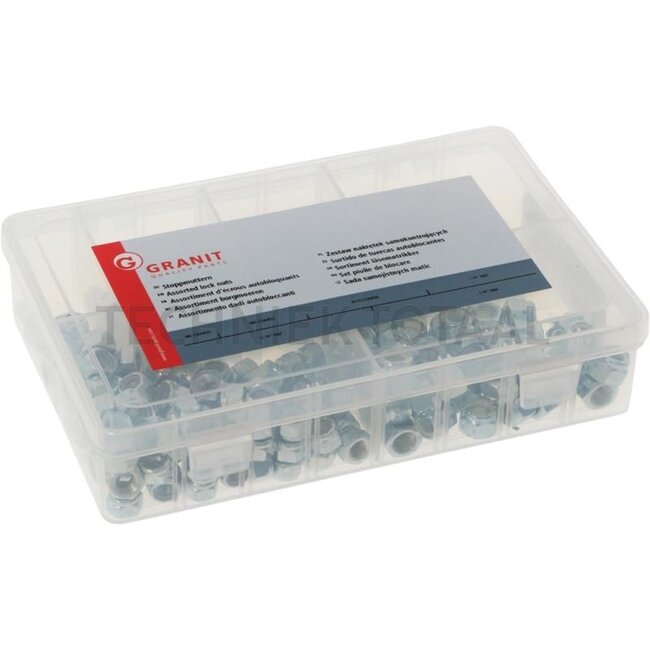 GRANIT Assortiment zeskantmoeren 77-delig