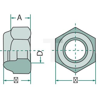 GRANIT Borgmoeren M5x0,8 - 100 stuks - DIN: 985, Ø D 5 mm, Materiaal: staal