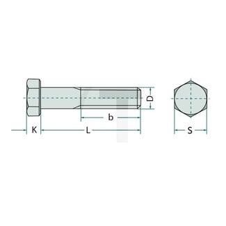 GRANIT Hexagon head bolt M12x50 DIN 931 Pack of 50 - 50 pcs.