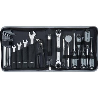 GRANIT BLACK EDITION Gereedschapsset 25-delig in stoffen tas
