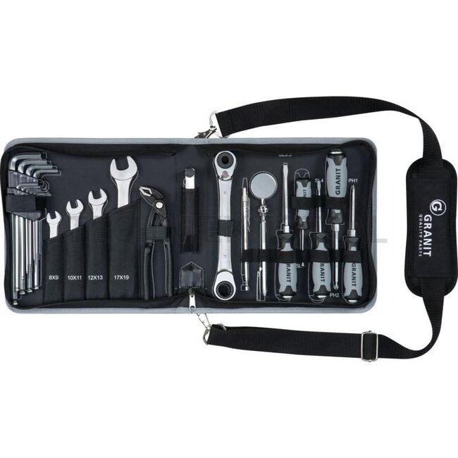 GRANIT BLACK EDITION On-board tool set 25-piece in fabric bag