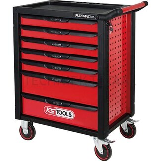 KS Tools RACINGline ZWART / ROOD gereedschapswage met 7 laden - Kleur: zwart / rood