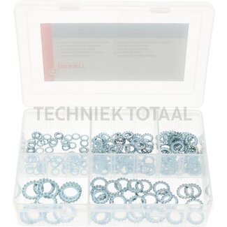 GRANIT Assortiment tandveerringen M6 - M16, DIN 6798-A, staal - 200 stuks