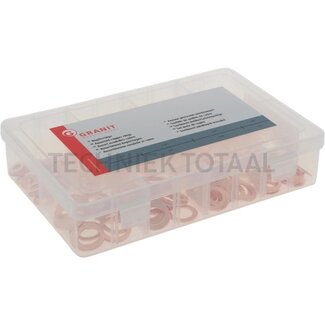 Assortiment koperringen 1/4" tot 11/16" - 240 delig