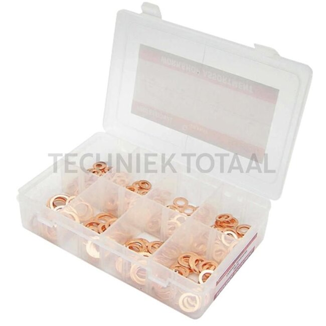 Assortiment koperringen 1/4" tot 11/16" - 240 delig