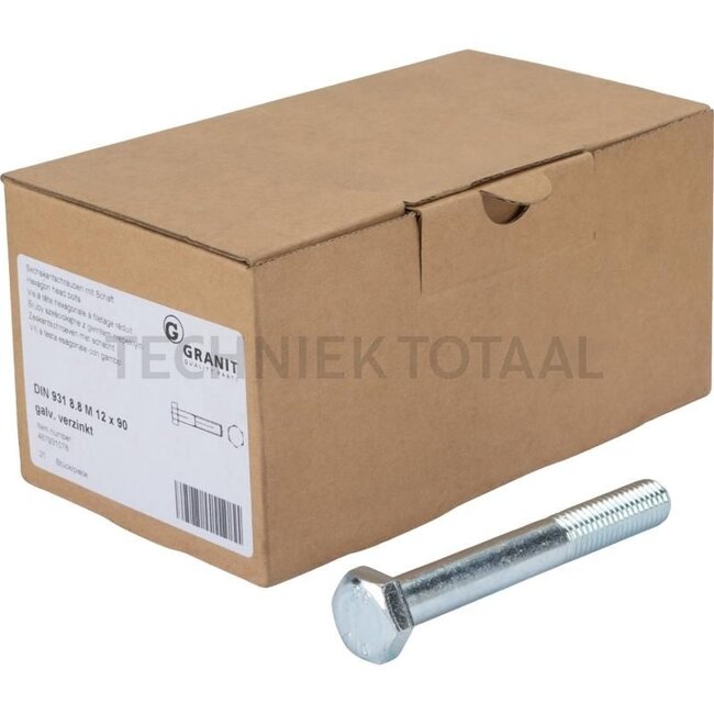 GRANIT Vis à tête hexag. M12x90 DIN 931 VPE25 - 487931078