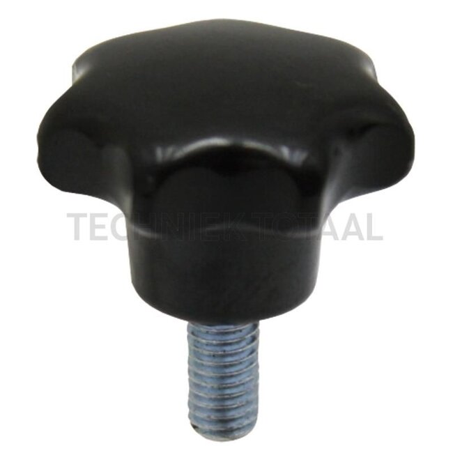 GRANIT Star button M8 x 30 mm male thread, Ø 40 mm, DIN 6336, black