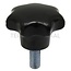 GRANIT Star button DIN 6336 M6, Ø 30 mm, with male thread