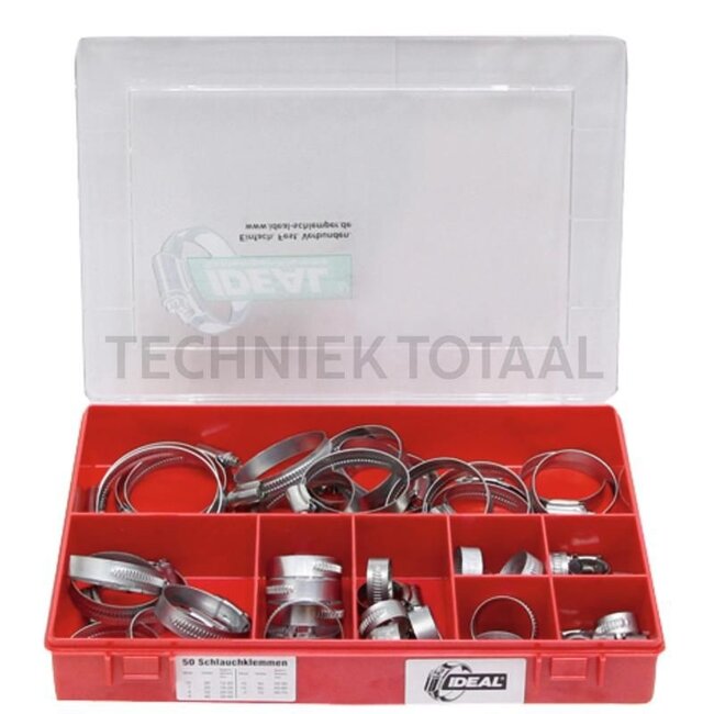 GRANIT Schlauchschellen-Sortiment Bandbreite 12 mm, Inhalt 50 Stück - SORT112