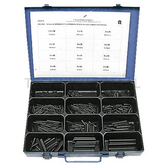 GRANIT Spanstift assortiment Inhalt: 12 gängige Abmessungen von 1,5 x 10 mm bis 8 x 80 mm, ca. 710 Stück