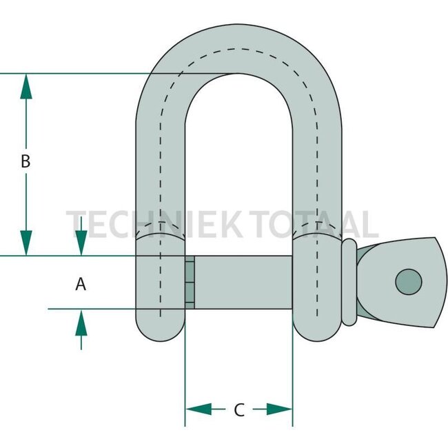 GRANIT D-lock straight 1/4", pin-Ø 6 mm, load capacity 0,1 ton