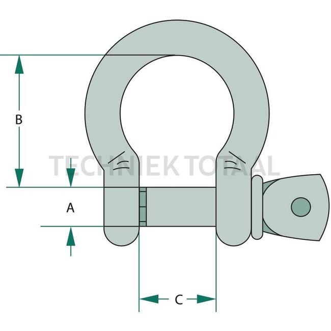 GRANIT H-shackle, round 1/4" - 000046060614, 0000046060614