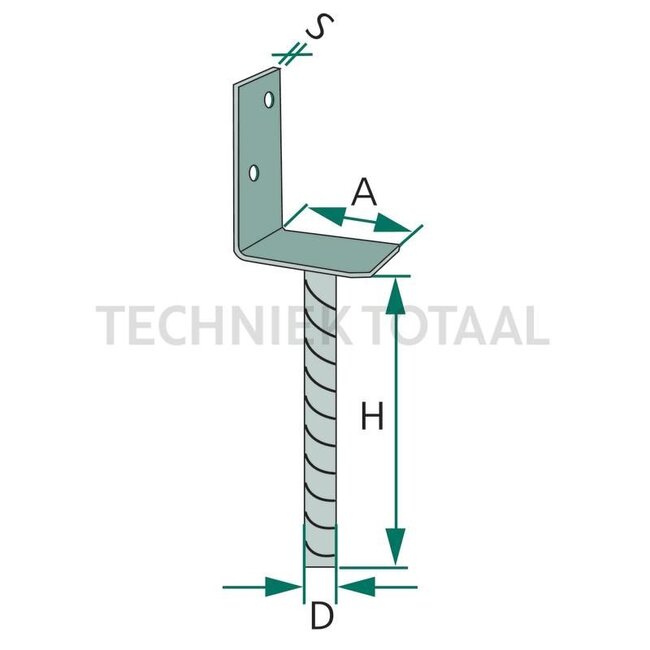 GRANIT Pfostenhalter L-Form 70 mm, H 200 mm, D 20 mm, S 4 mm galvanisiert